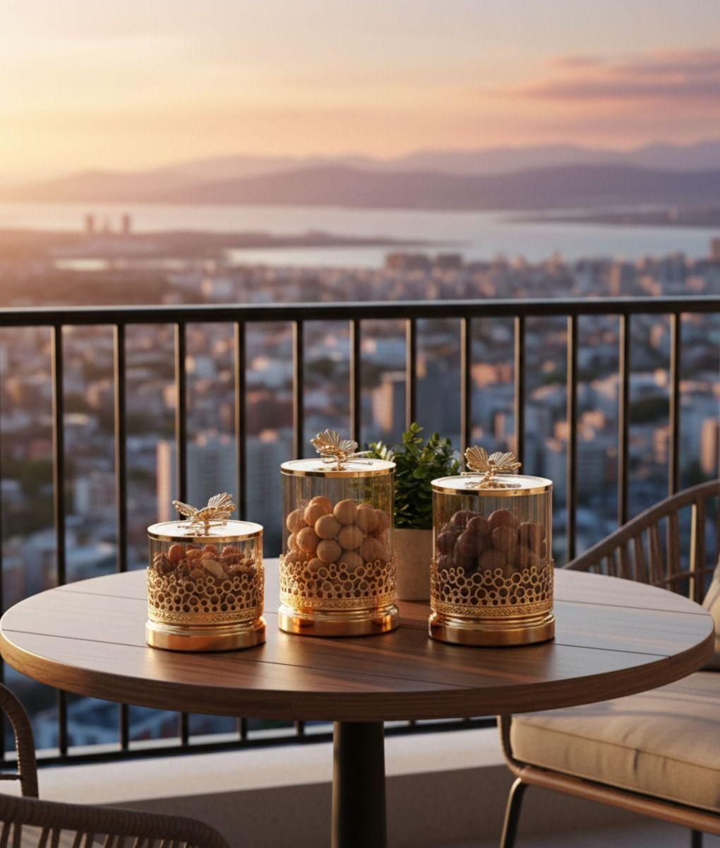 Set Frasco Decorativo Moderno Recipiente Adorno Hogar Jhn-9