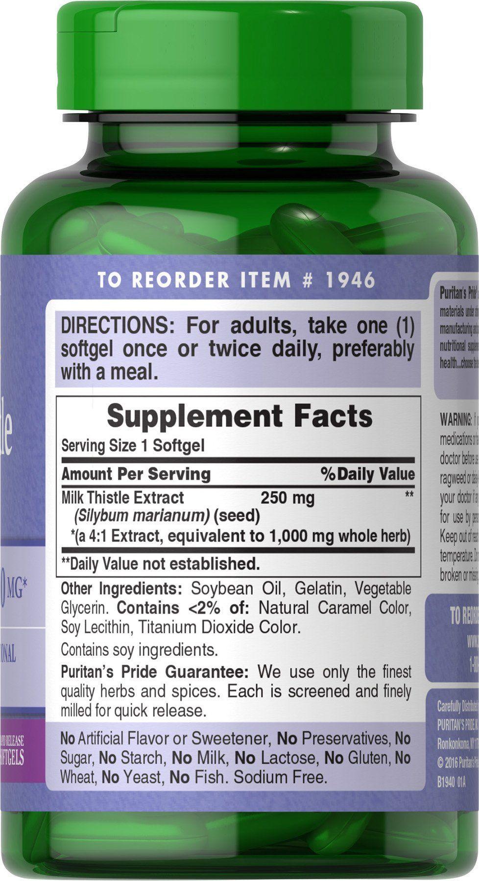 Puritans Pride Milk Thistle  180 caps-1