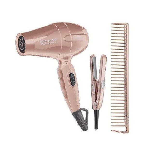 Kit Babyliss Plancha + Secador De Viaje Gold Rose-0