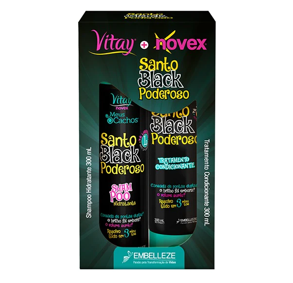 Kit Shampoo y Acondicionador Santo Black Novex 2x300ml-0