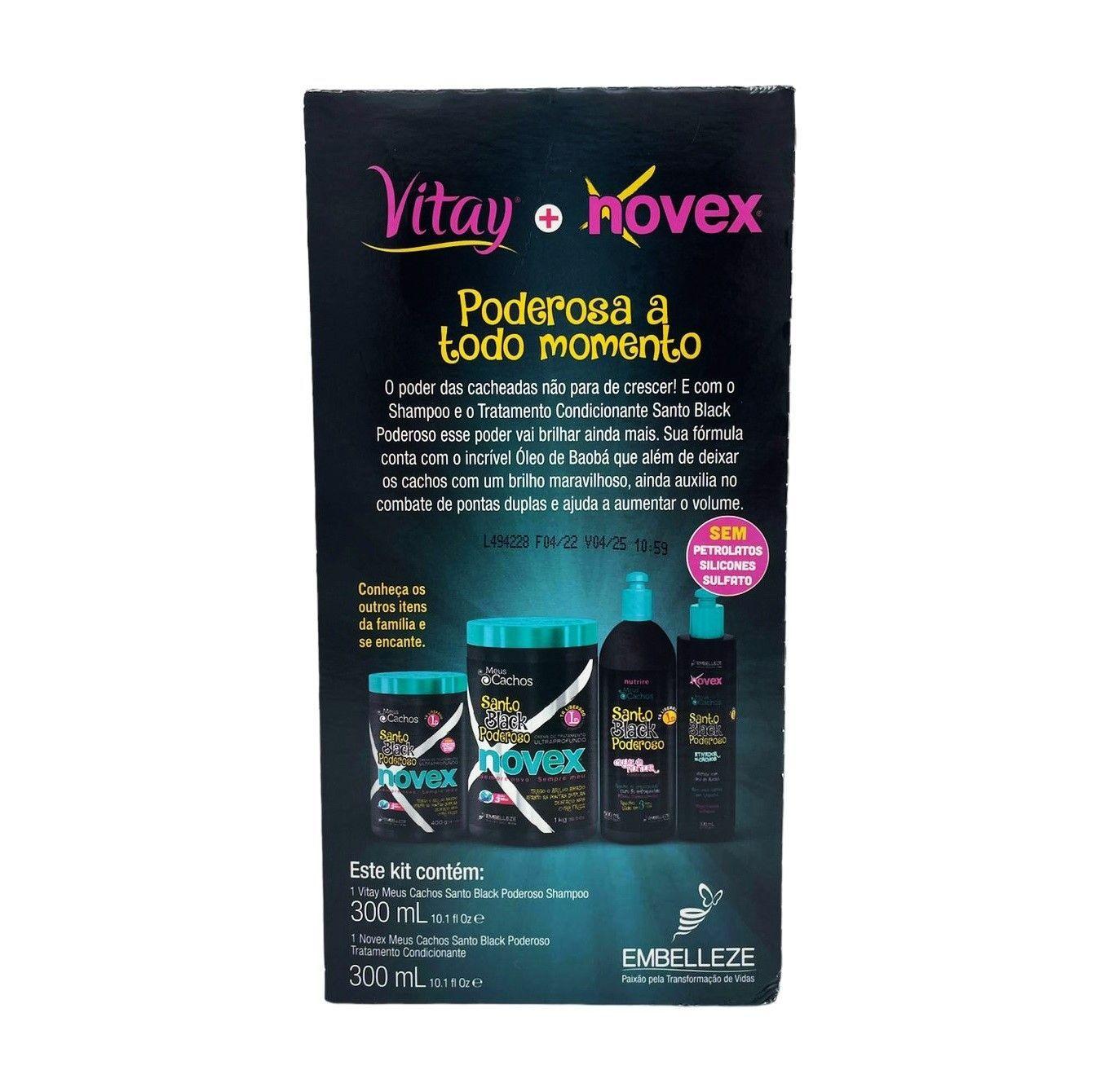 Kit Shampoo y Acondicionador Santo Black Novex 2x300ml-1