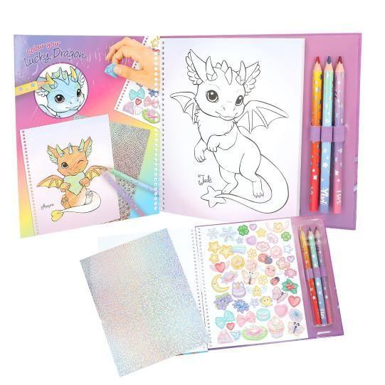 Cuaderno Dragones De La Suerte Con Lapices Para Colorear Ylv-2