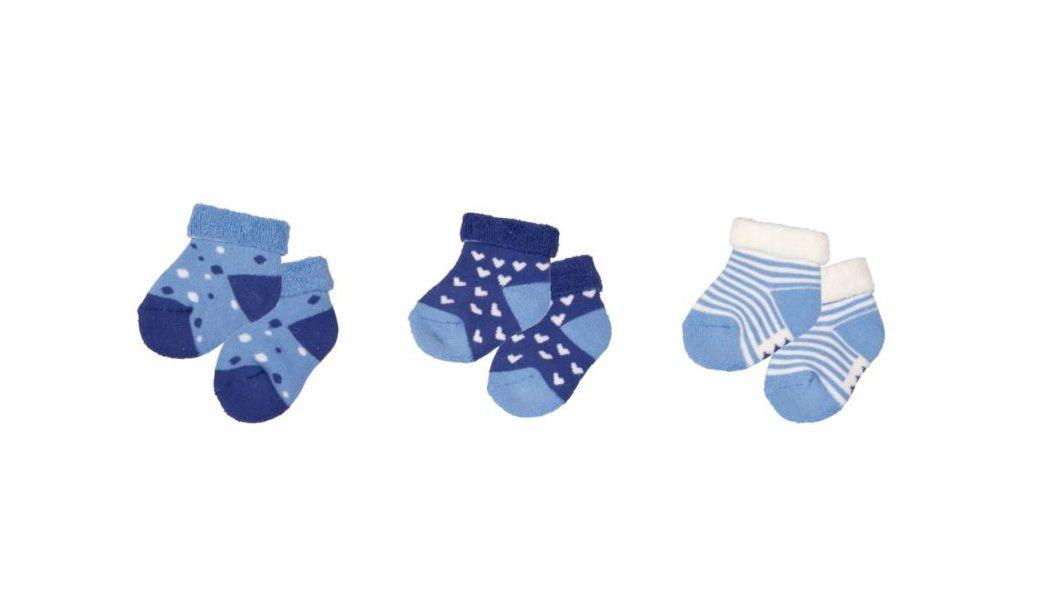 Calcetines para bebe en azul claro 3 pares de Bebe Suerte-4