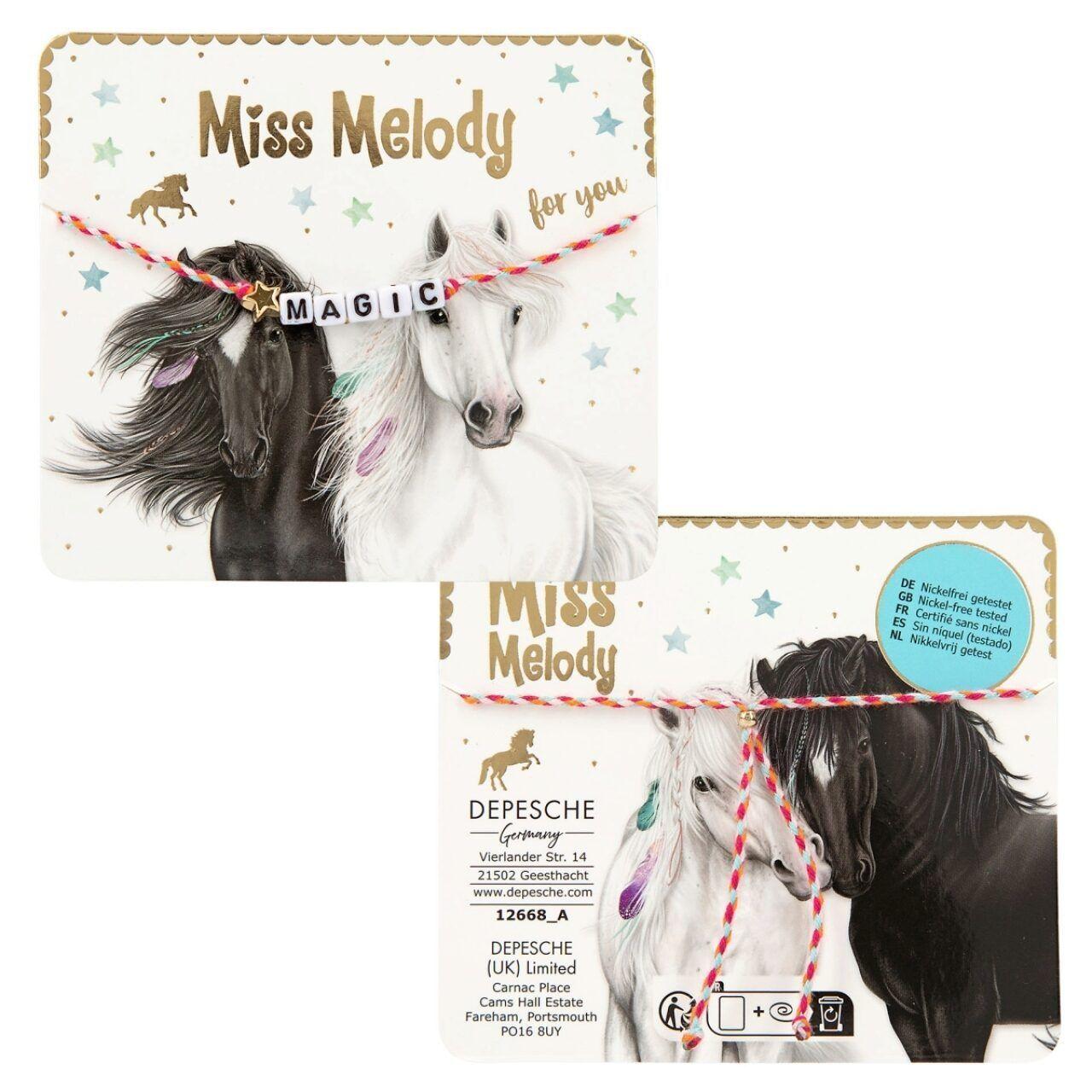 Pulsera de tela con mensaje tierno de Miss Melody-3