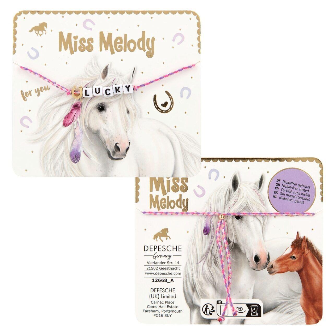 Pulsera de tela con mensaje tierno de Miss Melody-4