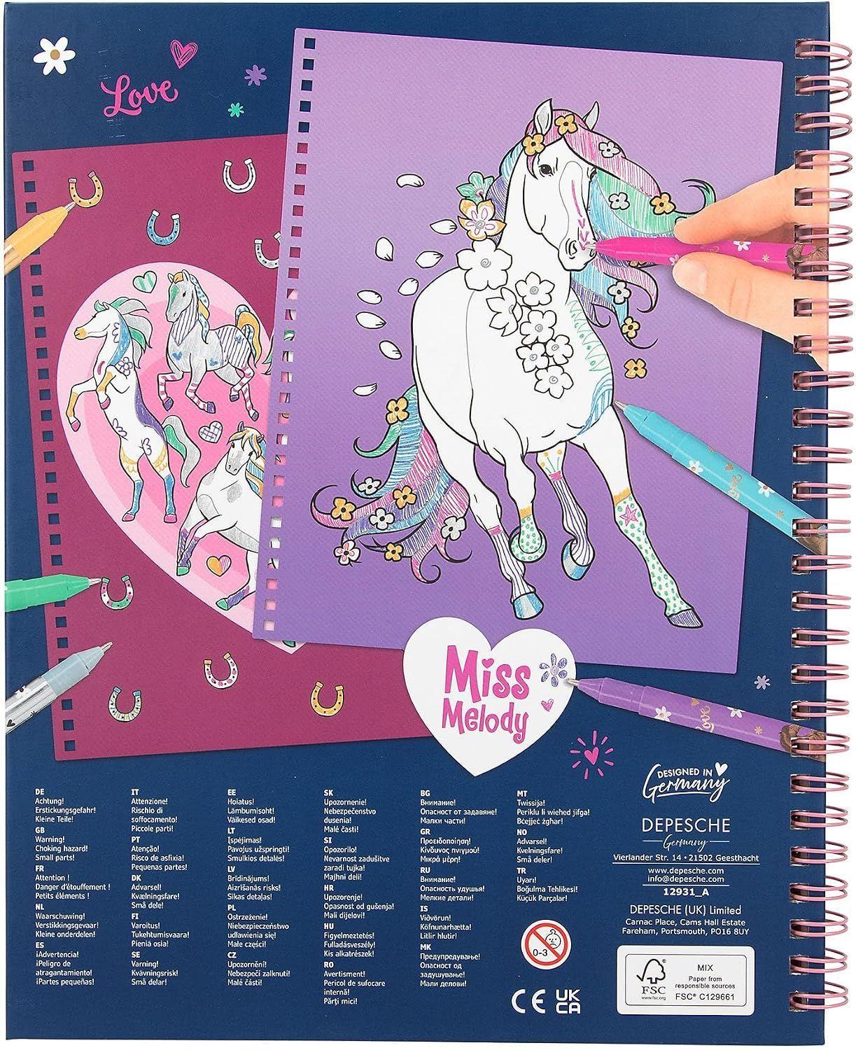 Cuaderno Crea Tus Caballos Glitter Miss Melody-4