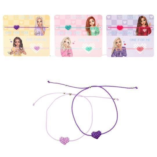 Set De Pulseras De Coraz n Textil Mejores Amigas Topmodel-0