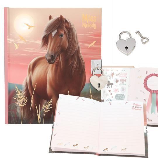 Diario de vida con pegatinas y con candado de corazon Miss Melody-0