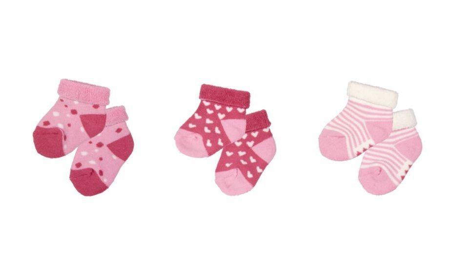 Calcetines para beb en rosa 3 pares de Baby Suerte-1