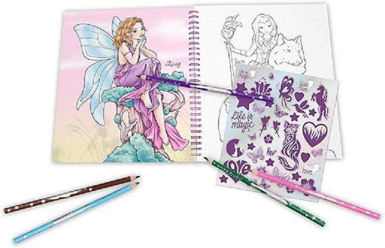 Libro para colorear con lentejuelas FAIRY LOVE TOPModel -2