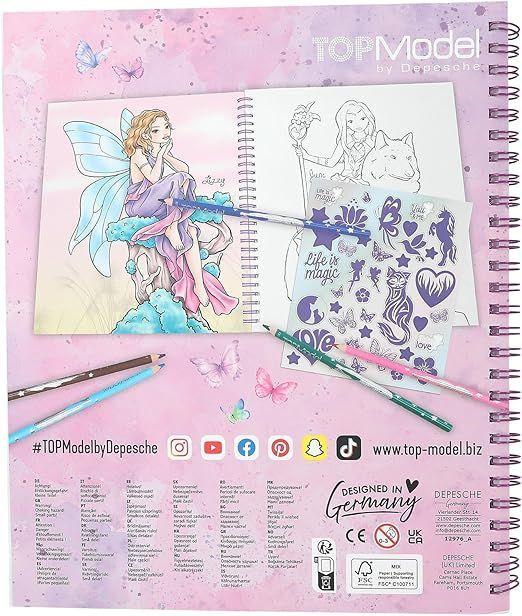 Libro para colorear con lentejuelas FAIRY LOVE TOPModel -4