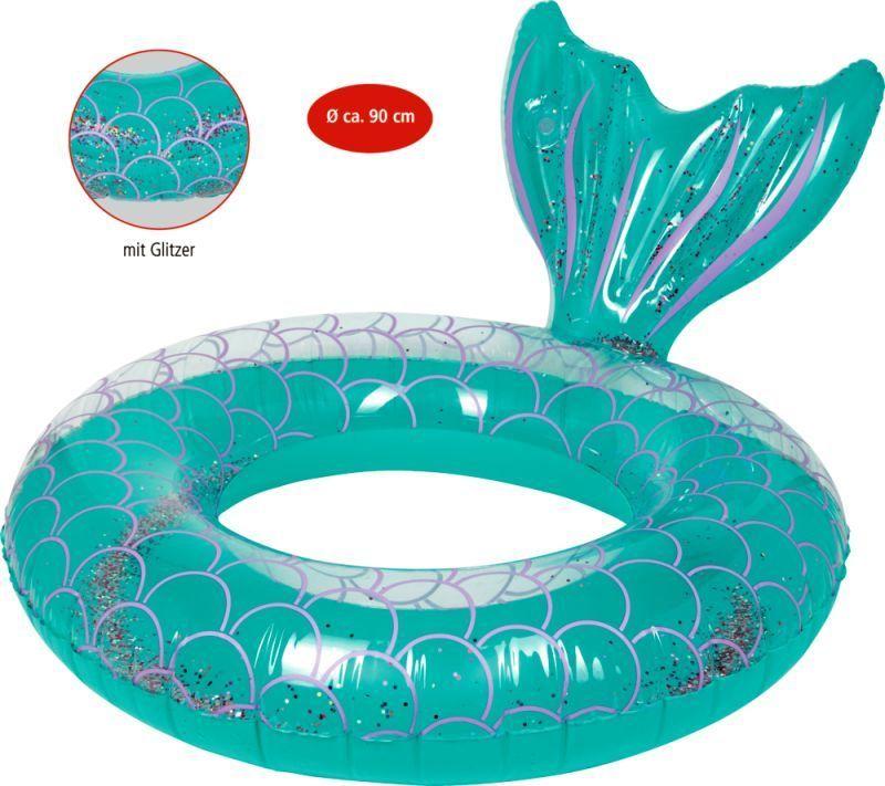 Flotador Redondo De Sirena Con Brillitos Y Cola de 90 cm-2