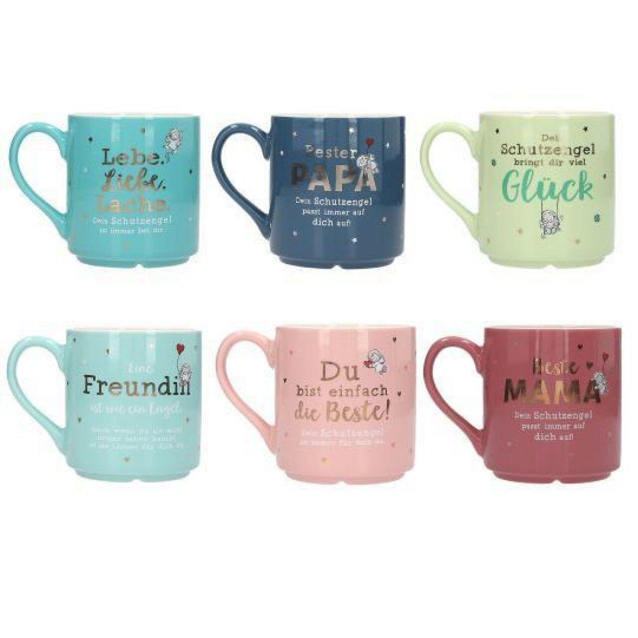 Taza  de porcelana Angel de la guarda con texto en alemán y cajita de regalo -0
