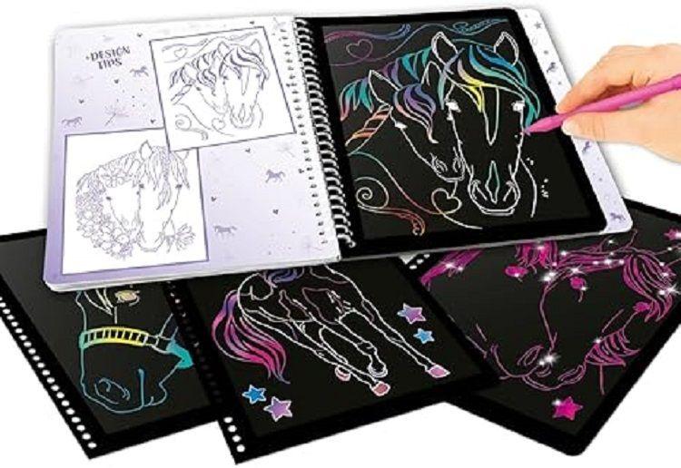 Libro de raspado mágico ¡Crea caballos con todos los colores del arcoíris! Miss Melody-2