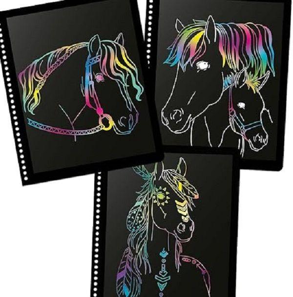 Libro de raspado mágico ¡Crea caballos con todos los colores del arcoíris! Miss Melody-3