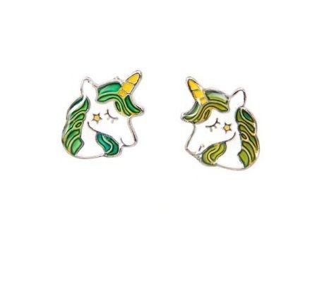 Aros Clip De Metal Con Unicornios Para Ni as-2