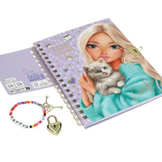 Diario De Vida Con Candado Pulsera Y Dise o Gatito Topmodel-2
