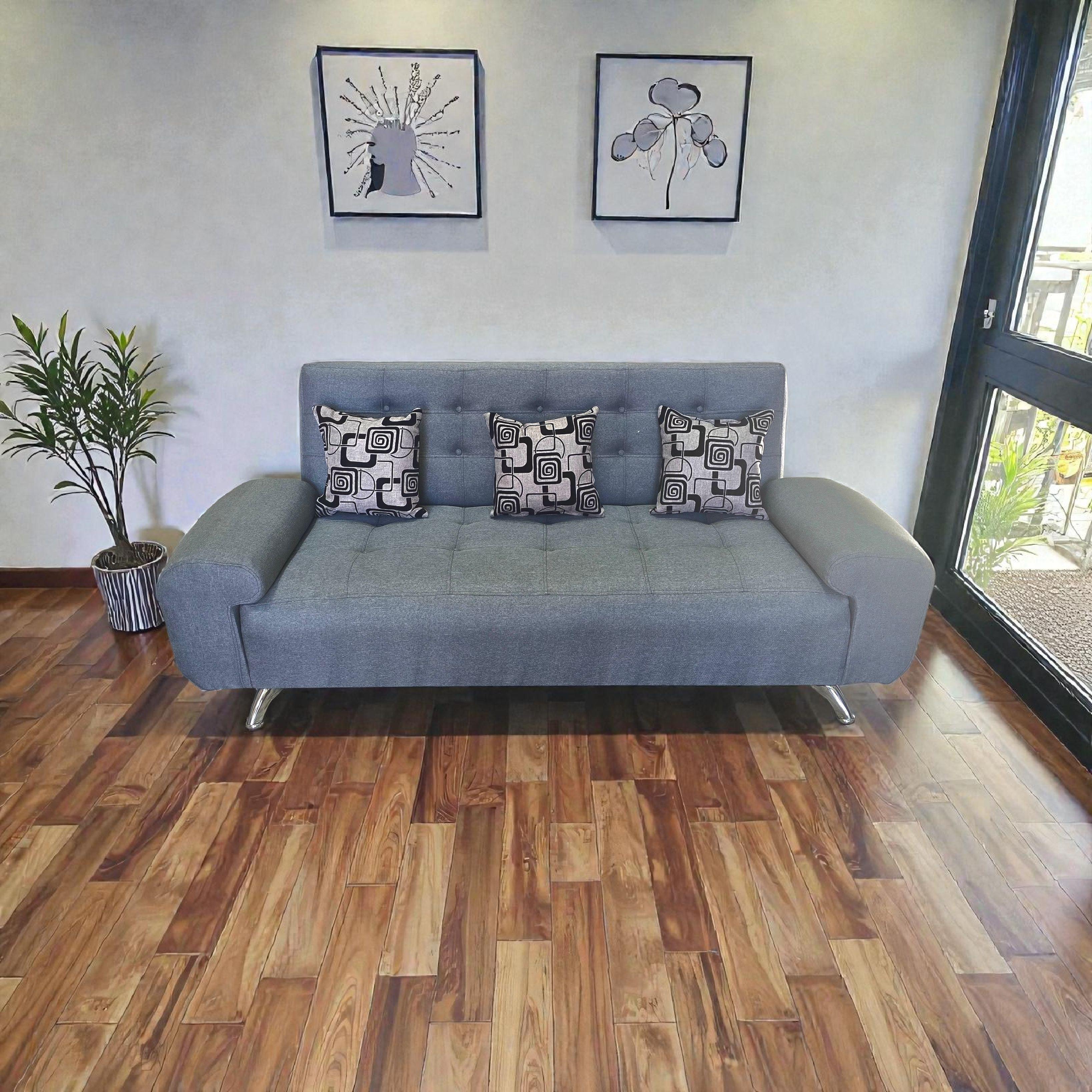 SOFA CAMA MARAVILLA CON PUFF Y COJINES-2