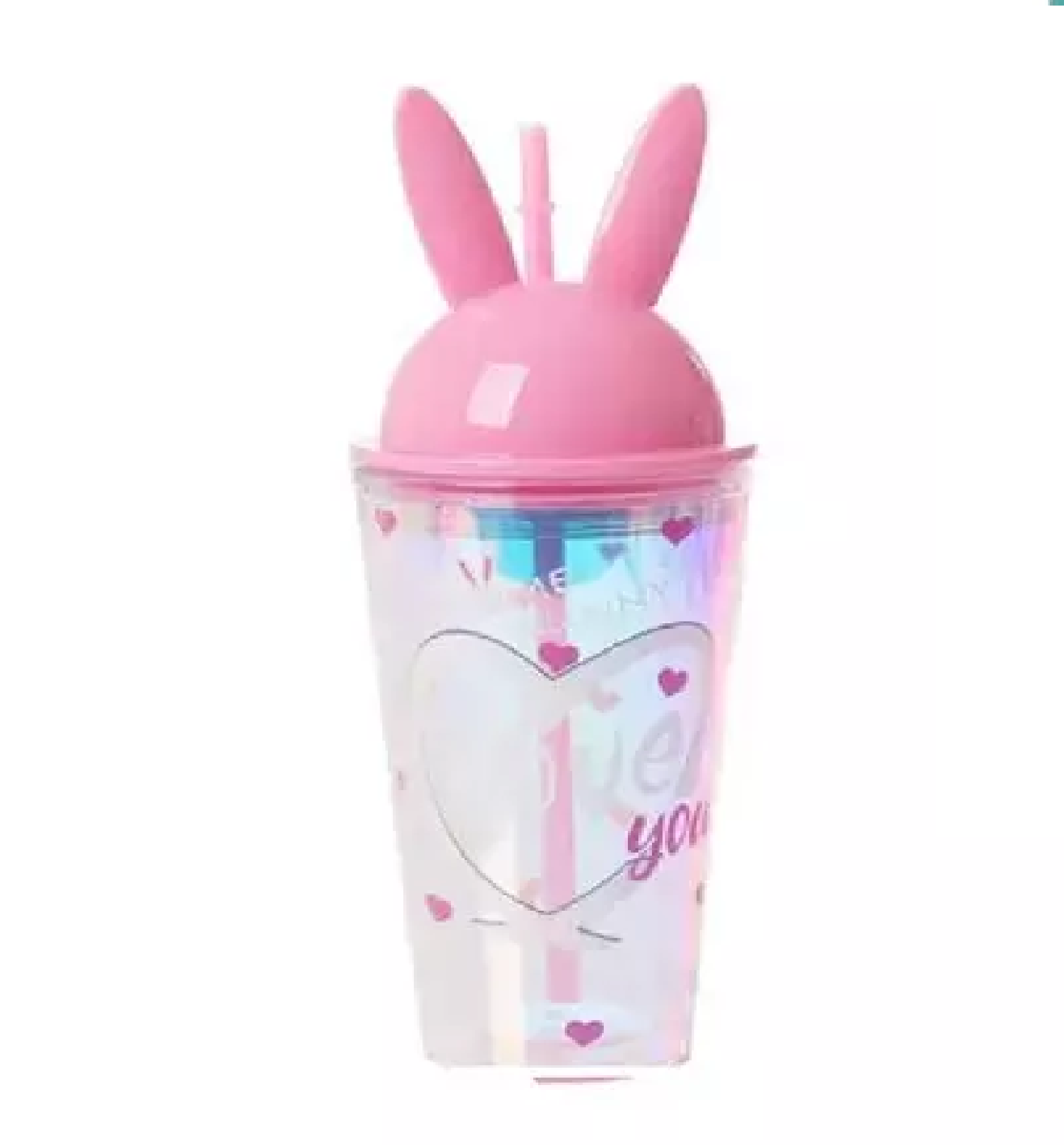  Vaso Térmico con Bombilla 450ml Oreja Conejo und-2