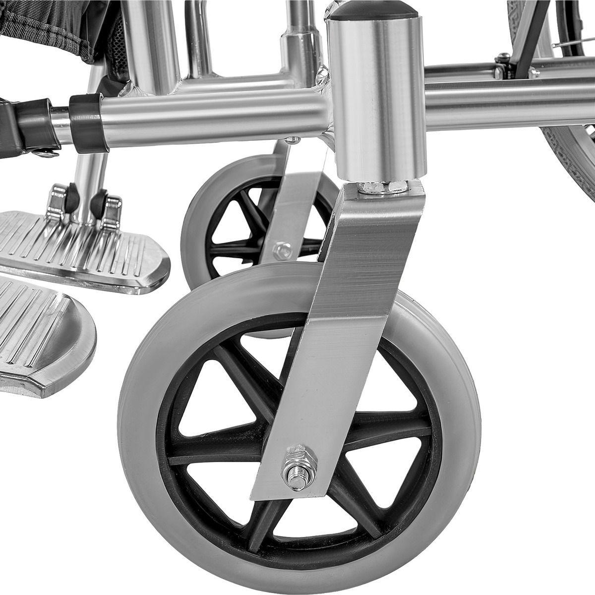 Silla Ruedas Ligera Plegable Doble Freno Resistente 120kg-4