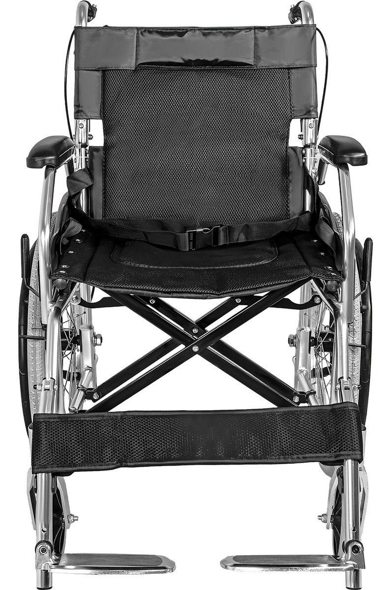 Silla Ruedas Ligera Plegable Doble Freno Resistente 120kg-6