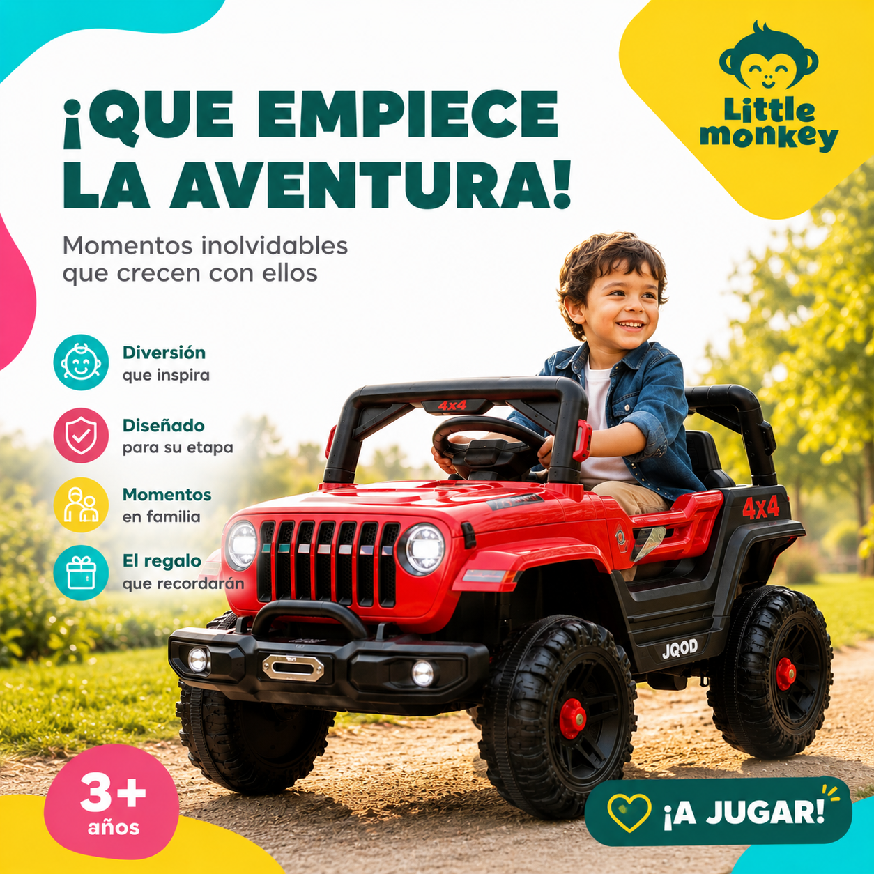 AUTO Camioneta A BATERIA 12v 2 Motores Niño Control Usb-5