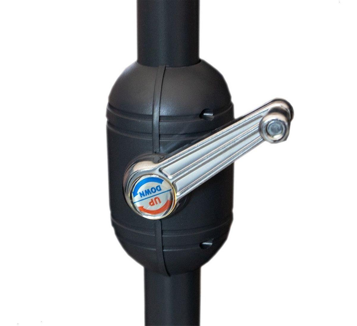 Quitasol 3 mt Blanco Plegable Extensible Pedestal Redondo -5