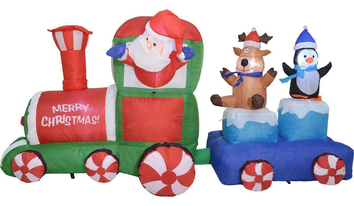 Inflable Navidad Tren Navideño 2.2m Exterior Luz Led Color Multicolor-2