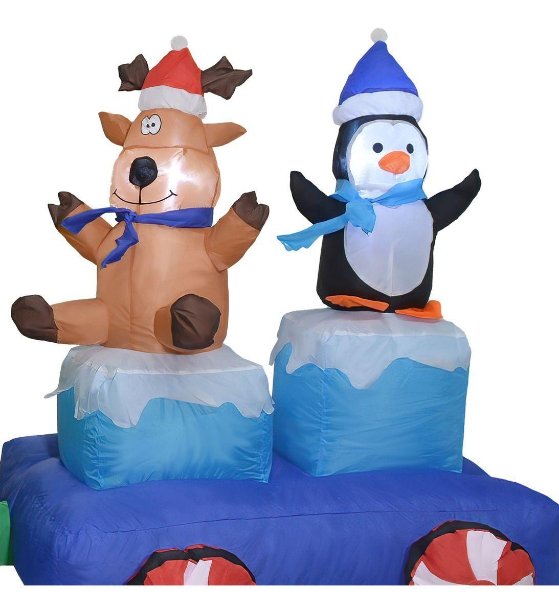 Inflable Navidad Tren Navideño 2.2m Exterior Luz Led Color Multicolor-4