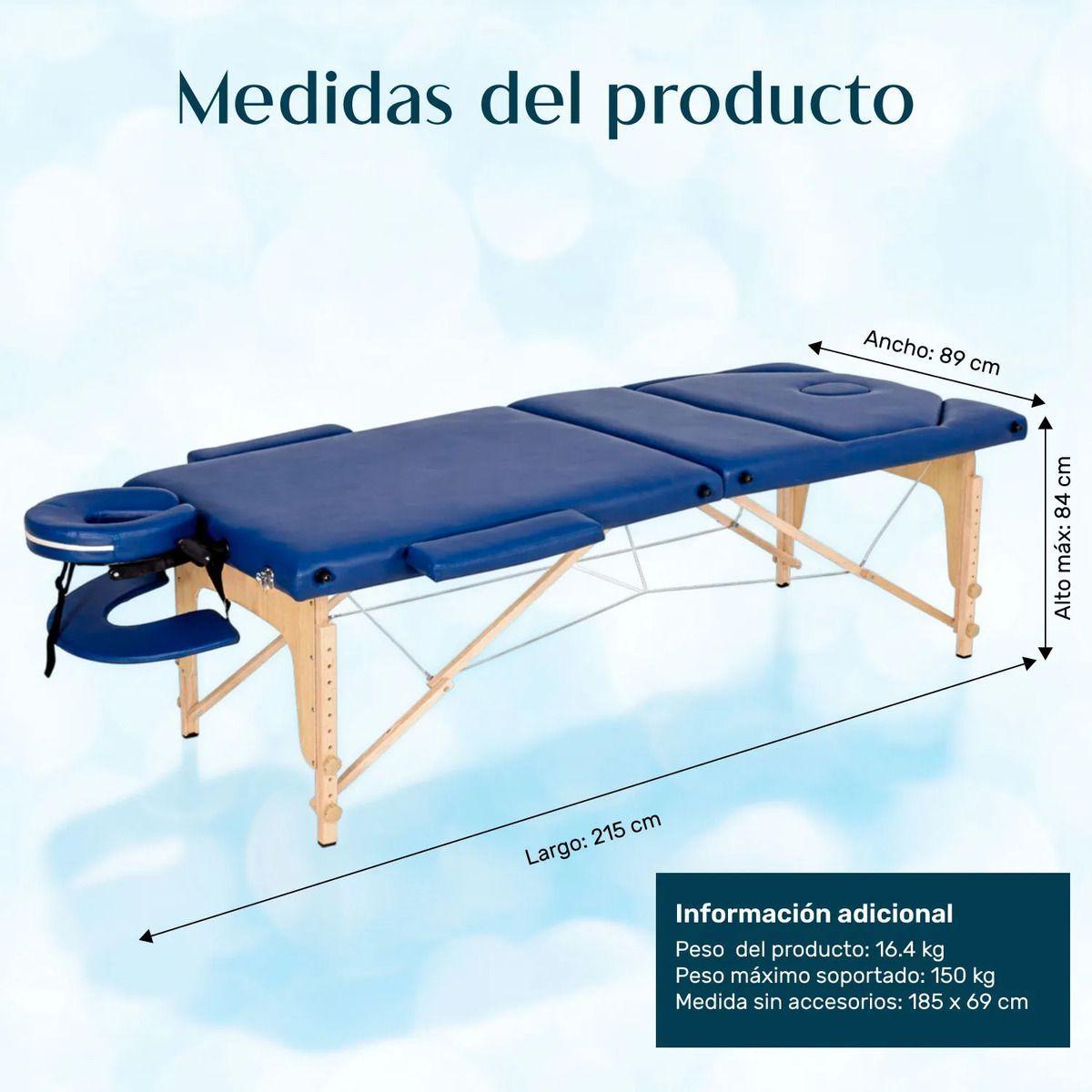 Camilla Masaje Nanofort Plagble Spa Fisioterapia 3 Cuerpos Azul-6