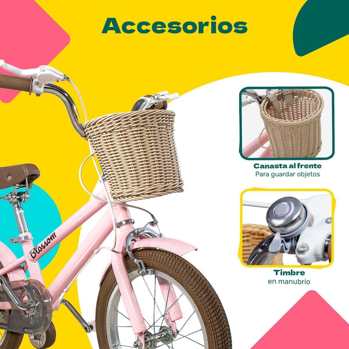 Bicicleta Infantil Ni a Rodada 16 Rosa Ruedas Entrenamiento Tama o Del Cuadro S-4