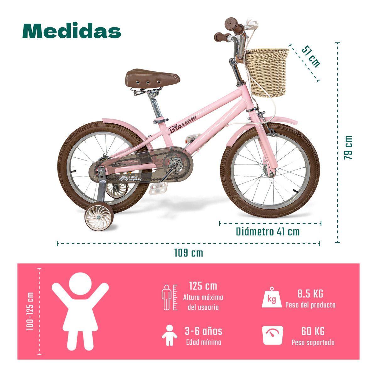 Bicicleta Infantil Ni a Rodada 16 Rosa Ruedas Entrenamiento Tama o Del Cuadro S-7