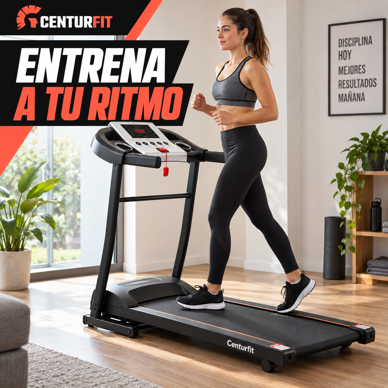 Trotadora Centurfit 10 km/h | 1.5 HP Banda de trote 40 cm Plegable-6