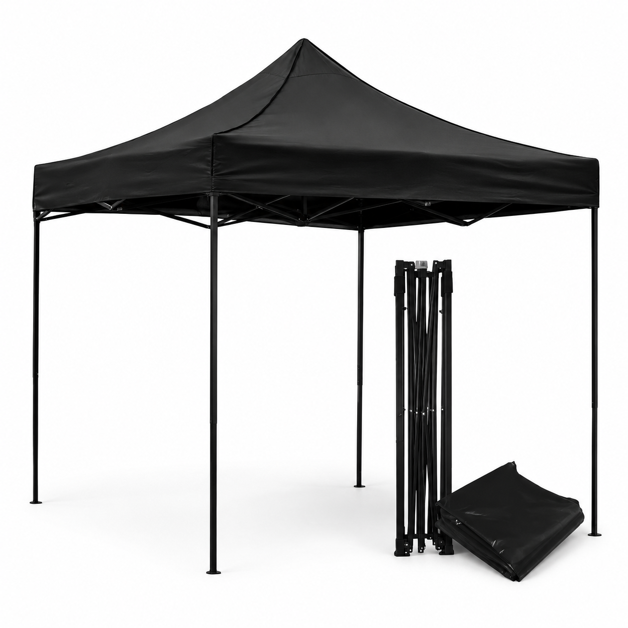 Toldo Plegable Jardimex 3x3 Carpa Impermeable Protección UV Negro-0