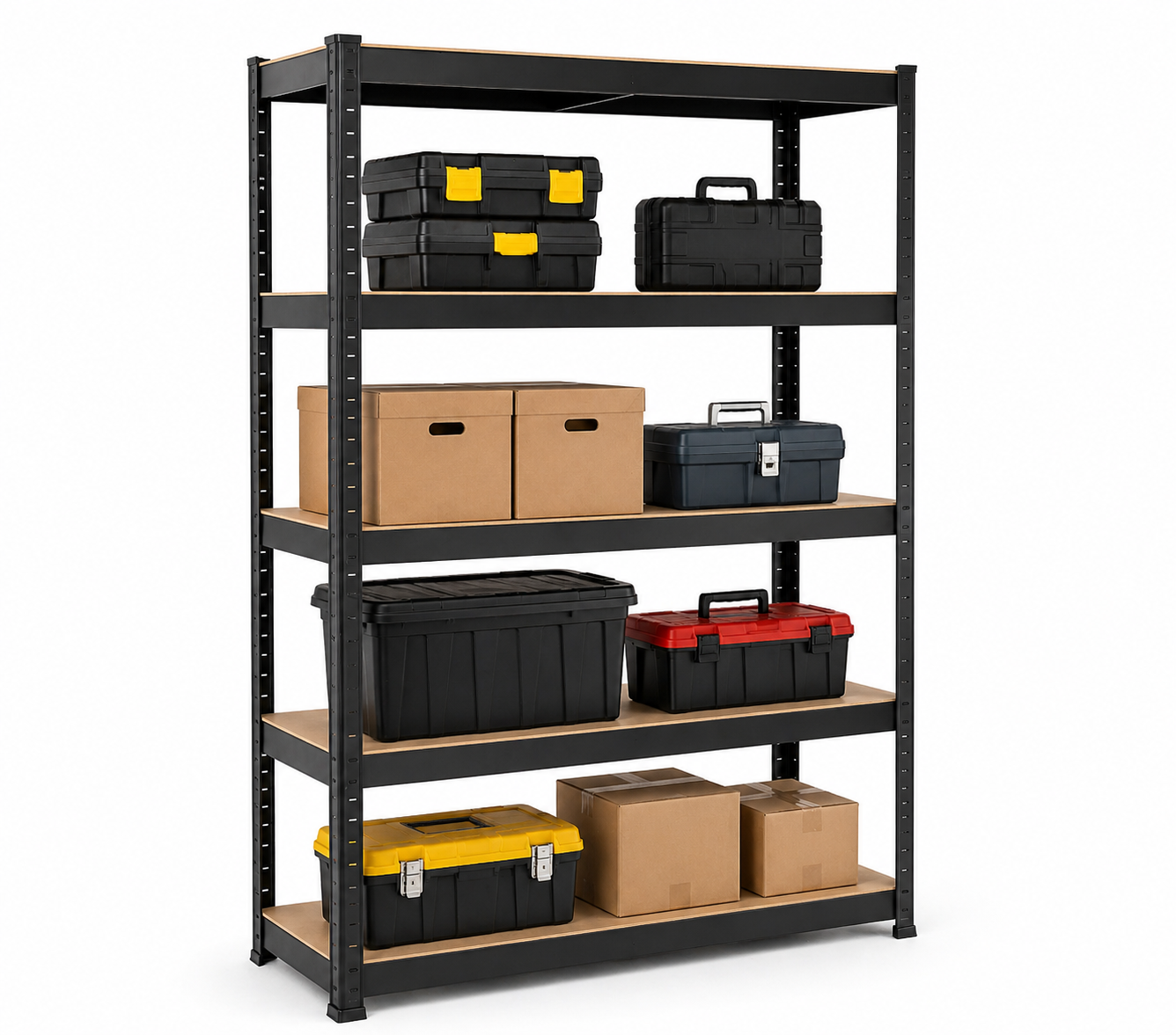 Estante Met lico RackPack 5 Niveles Repisas Caf Perfil Negro 180x90x40 Cm Soporta 180 Kg-4