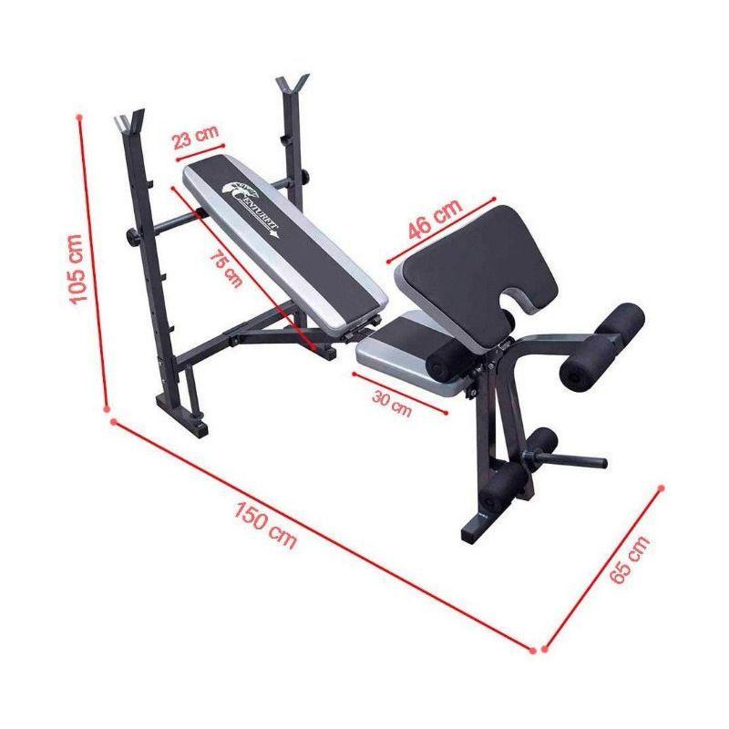 Banca Multiposiciones Centurfit Gym Pecho Bicep 5 En 1 Pesas-6