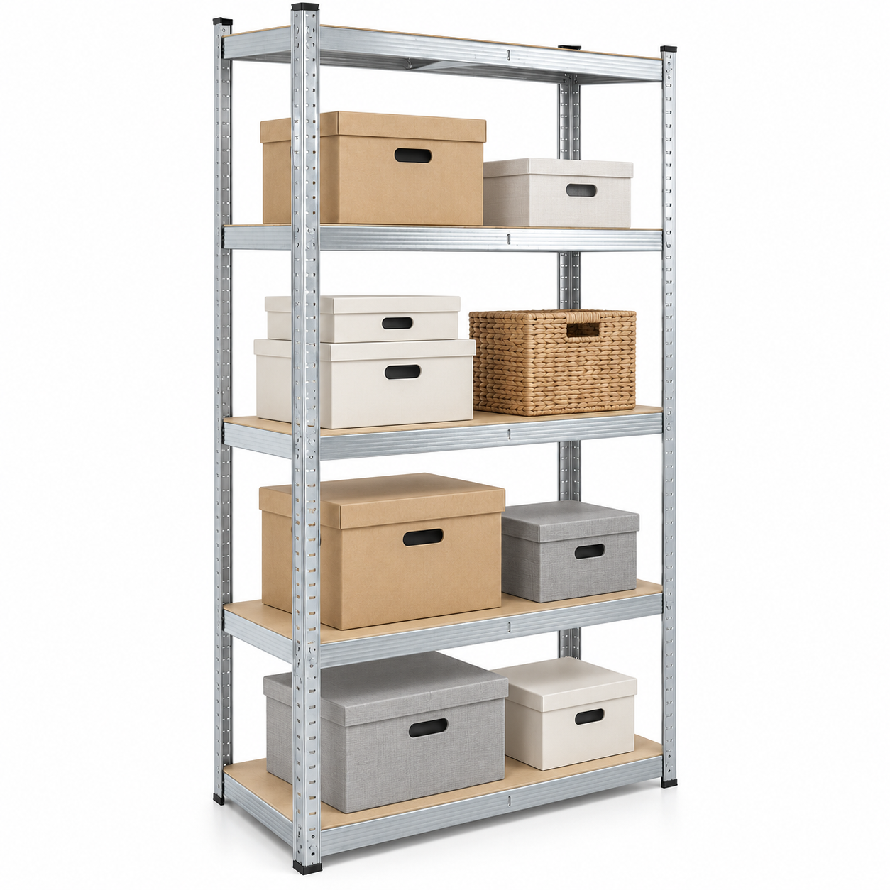 Estante Metalico 180x90Cm 5 Niveles 35KG Nivel Hogar Oficina-0