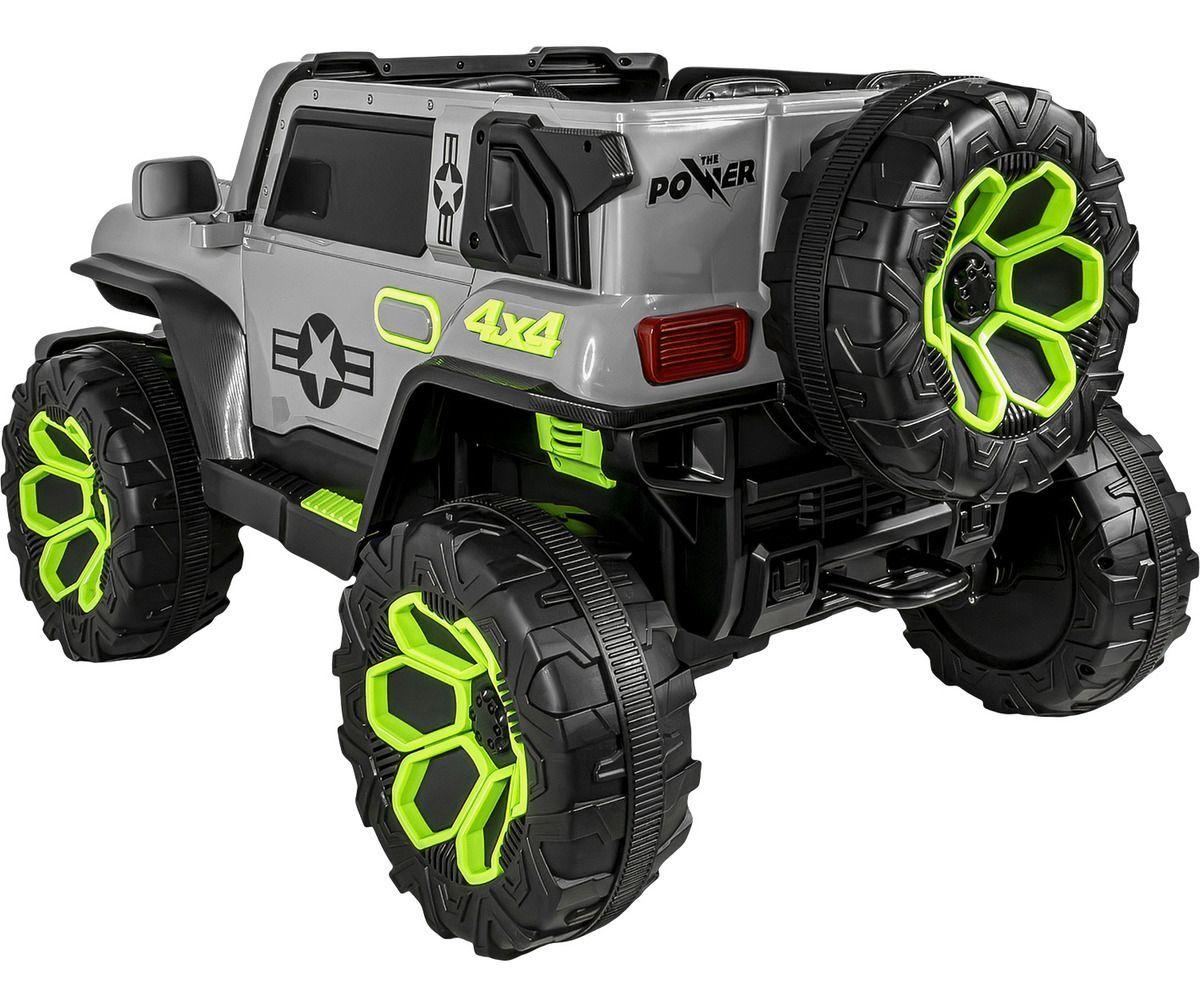 Jeep Montable Eléctrico Control Remoto 4x4 Musica Bluetooth Color Gris-3