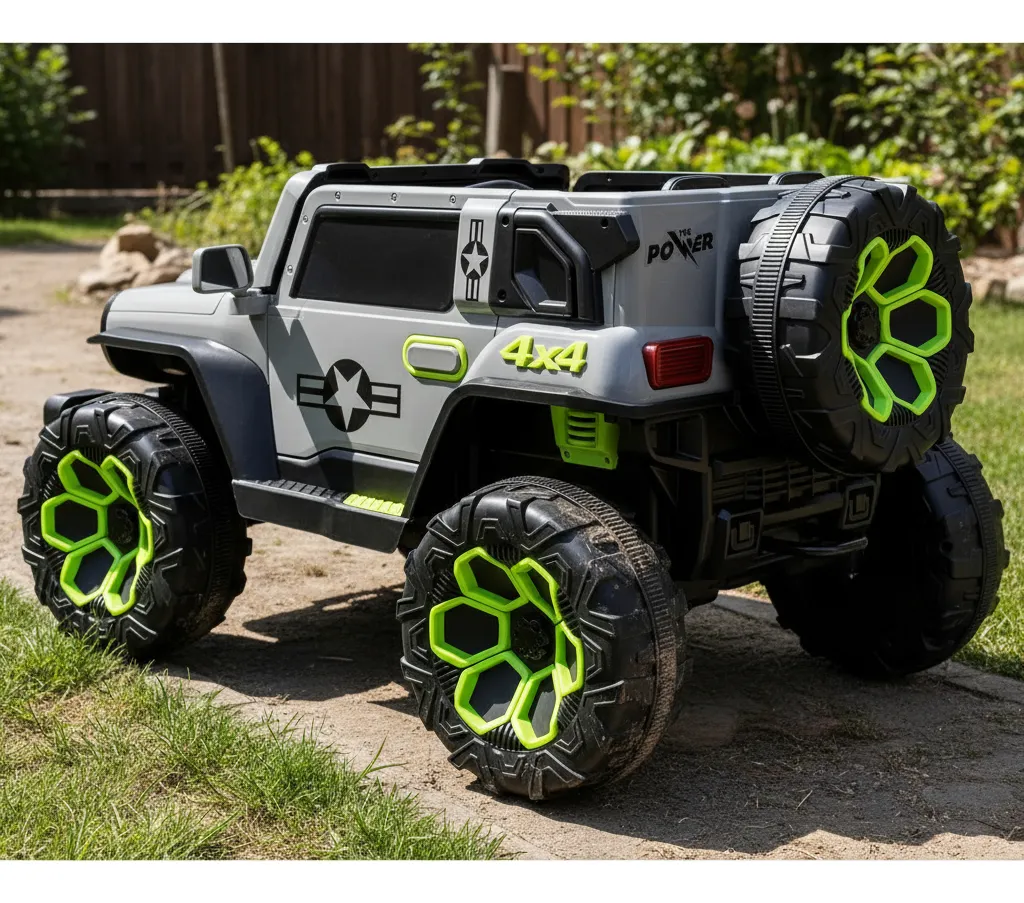 Jeep Montable Eléctrico Control Remoto 4x4 Musica Bluetooth Color Gris-4