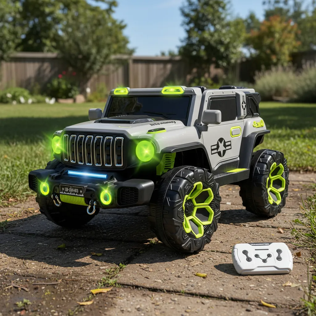 Jeep Montable Eléctrico Control Remoto 4x4 Musica Bluetooth Color Gris-5