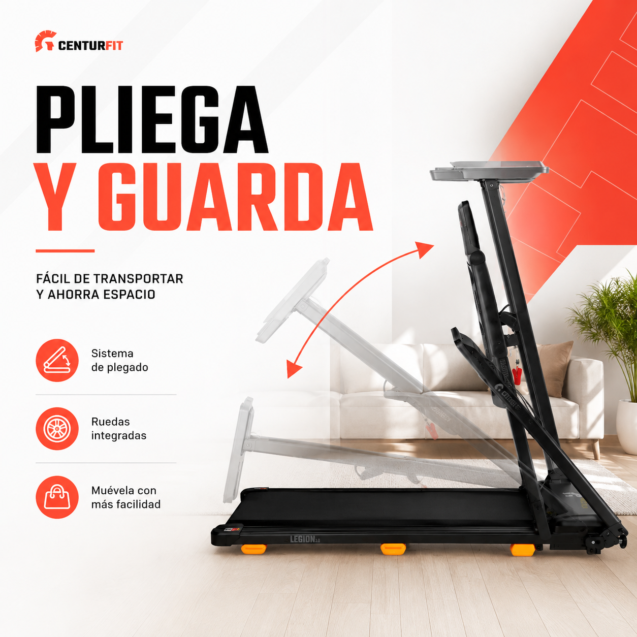Trotadora El ctrica Centurfit 1 75 HP 14km h Plegable Con Inclinaci n Bluetooth-5