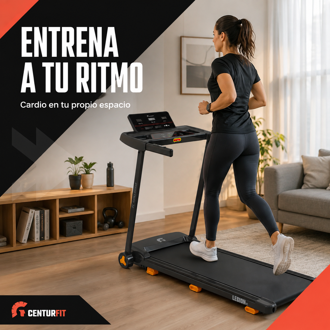 Trotadora El ctrica Centurfit 1 75 HP 14km h Plegable Con Inclinaci n Bluetooth-6