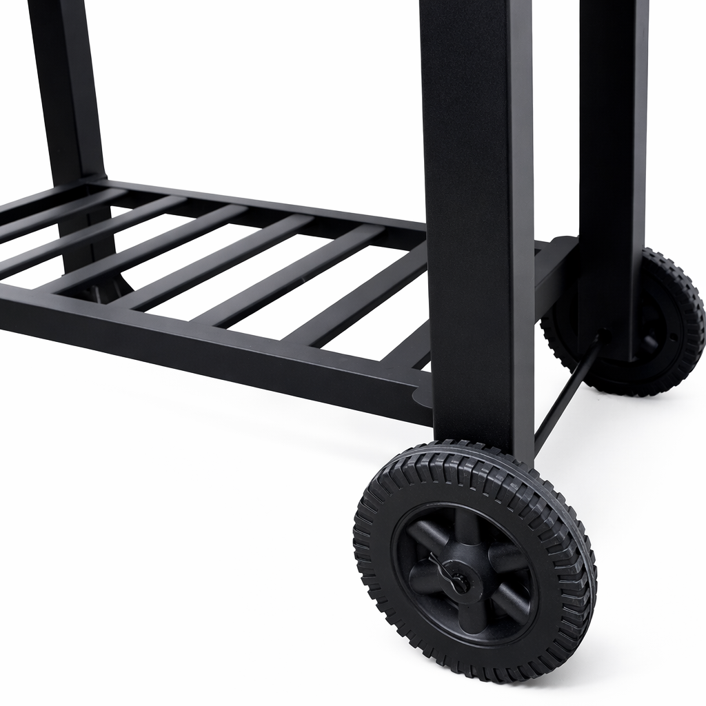 Parrilla A Carbón BBQ Con Tapa Termómetro Ruedas Para Quincho Jardimex-4