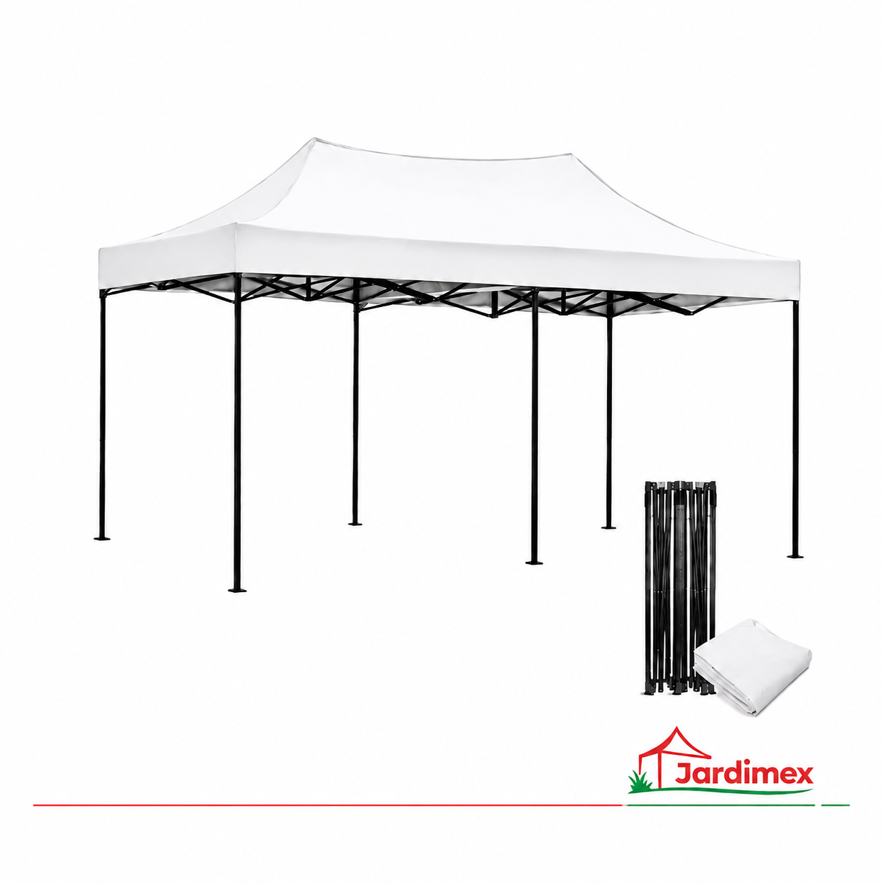 Toldo Plegable 3x6 Impermeable Araña Blanco-0