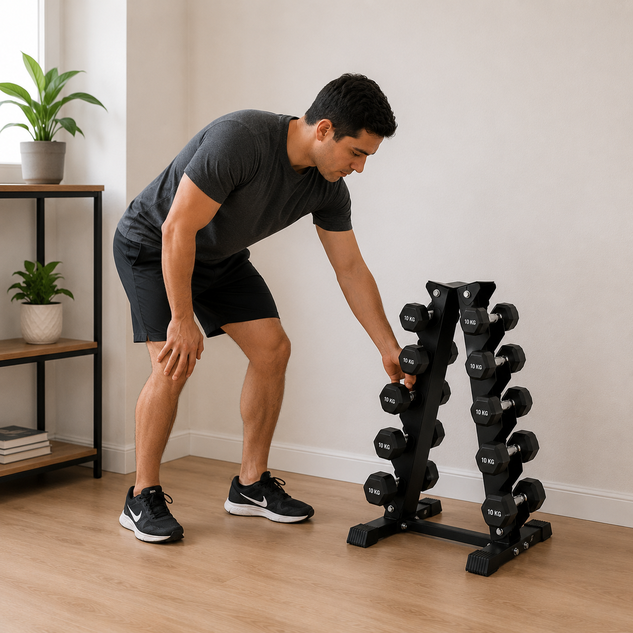 Rack Mancuernas Centurfit Gym Estante 5 Pares Pesas Torre-6