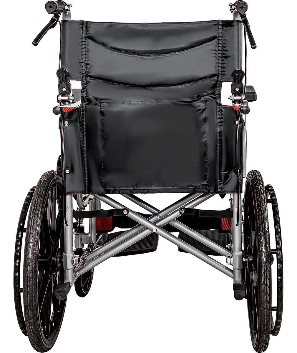Silla Ruedas Plegable Aluminio Ligera Premium Roja-6