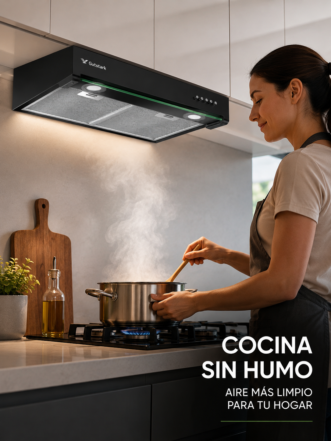 Campana Extractora Slim 60 Cm Gutstark Negra Mate 3 Velocidades-3
