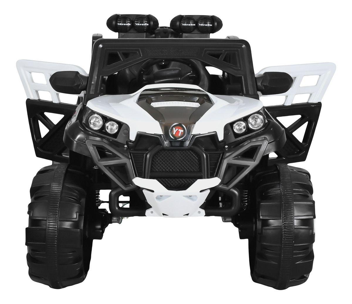 Carro Montable Buggy Eléctrico Con Luces Música Y Control Color Blanco-4