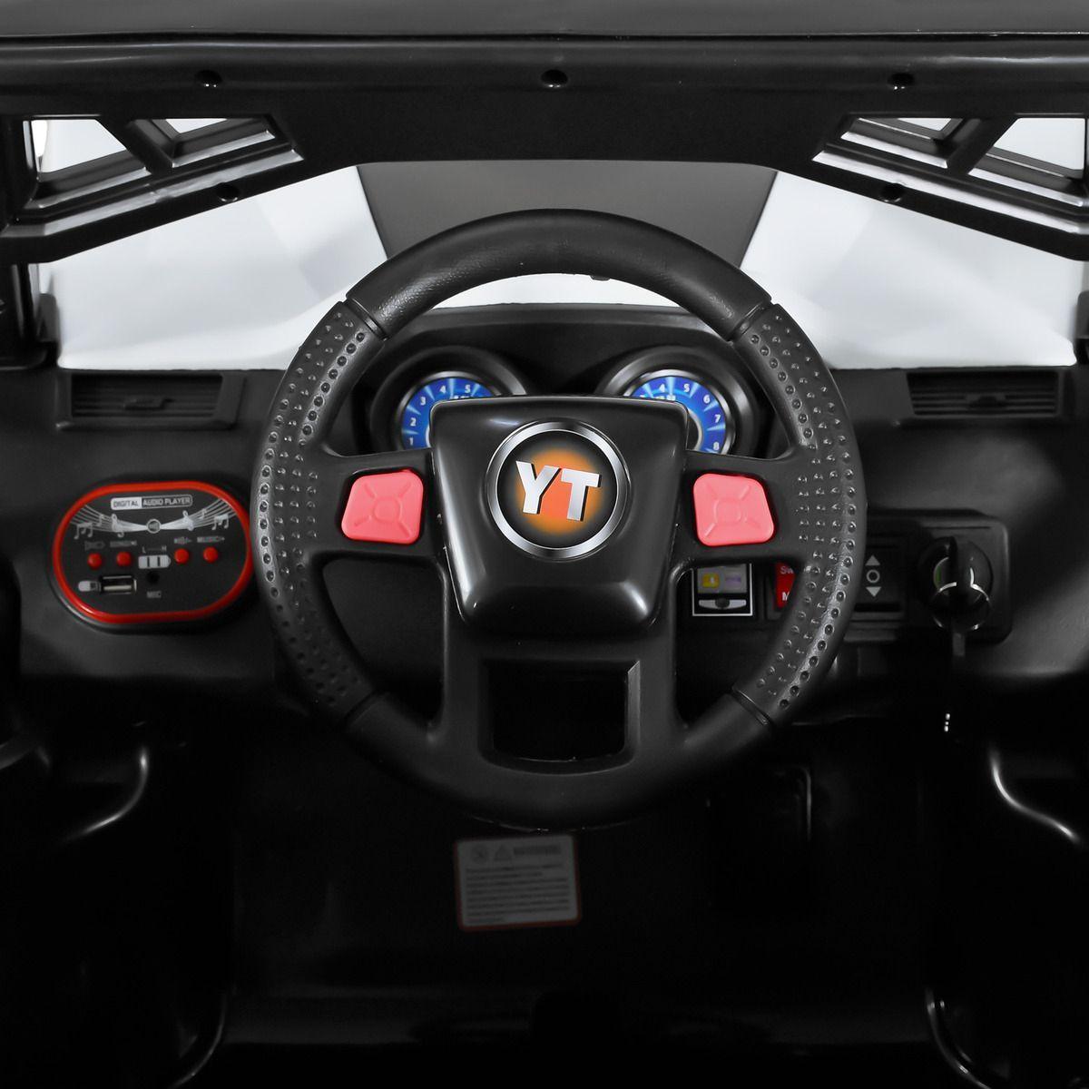 Carro Montable Buggy Eléctrico Con Luces Música Y Control Color Blanco-5