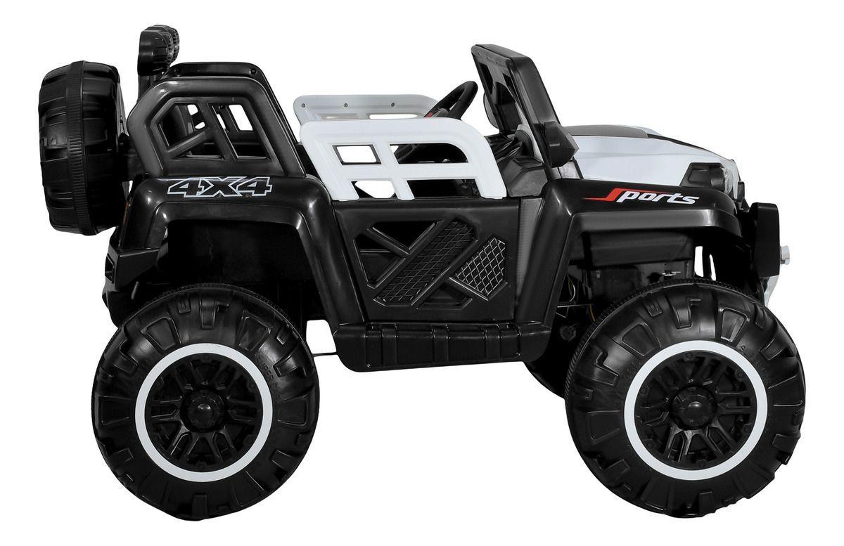 Carro Montable Buggy Eléctrico Con Luces Música Y Control Color Blanco-6
